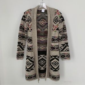 Northern Angel Cream Aztec Patterned Colorful Cardigan Size S-M